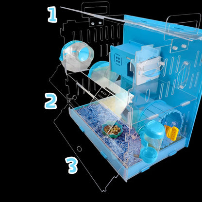 DOUBLE Transparent Acrylic Small Pet Habitat