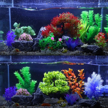 Variety of Colorful Artificial Simulation Aquarium Plants