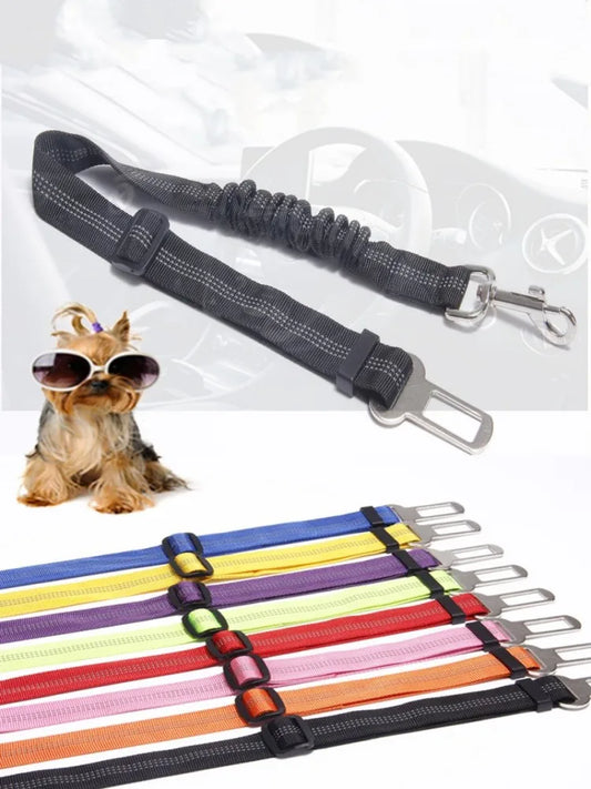 Dog car leash with Elastic reflective safety rope