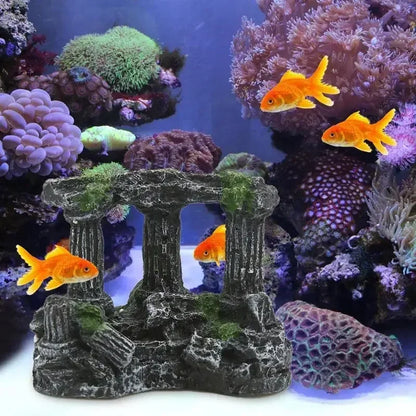 Artificial Greek Column Ruins Aquarium Decor