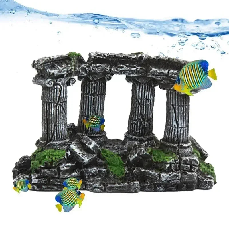 Artificial Greek Column Ruins Aquarium Decor