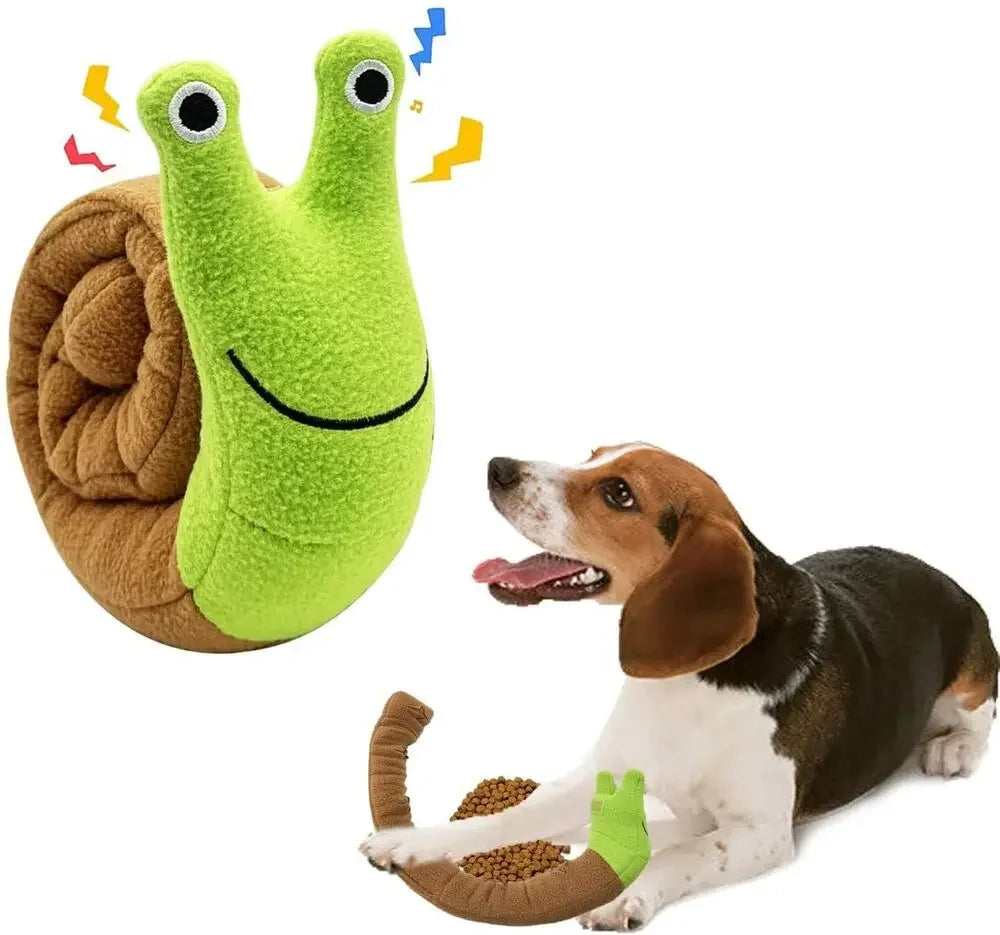 Squeaky Plush Roll-up Dog Treat Puzzle Toy