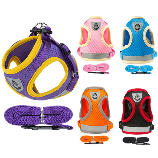 Multi-Colored Reflective Adjustable Harness for Small Dogs/Cats