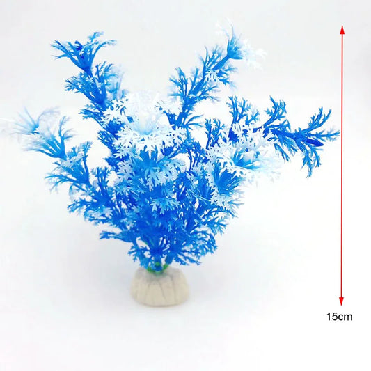 Artificial Realistic Blue Plant Aquarium Decoration