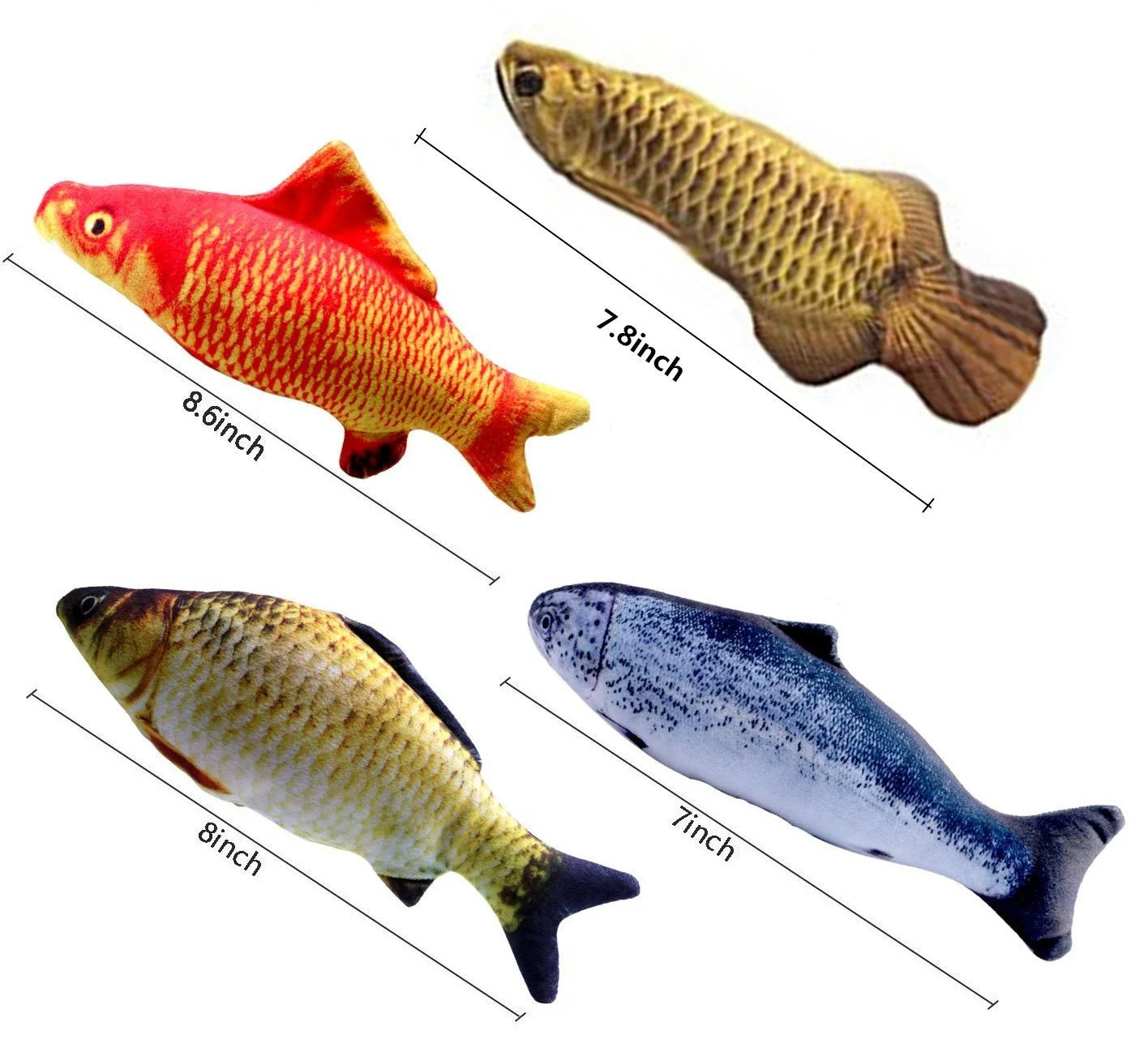 Variety of Fun Plush Fish Cat Toys