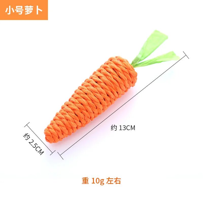 Roped Carrot Scratching/Biting Car Toy with Bell Inside