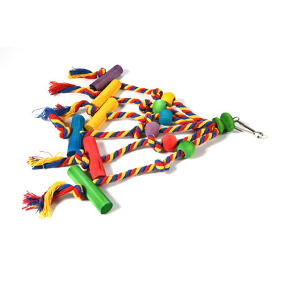 Colorful Hanging Roped Bird Perch