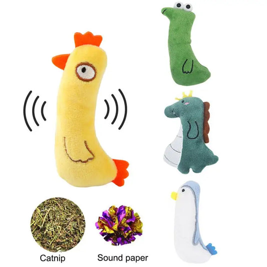 Funny Cartoon Catnip Cat Toy with Sound Paper