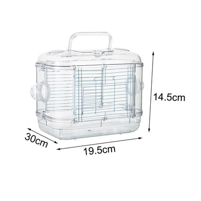 Lightweight Transparent Travel Cage Bird Carrier