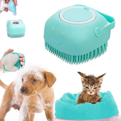 Pet Silicone Shampoo Dispensing Cleaning Brush