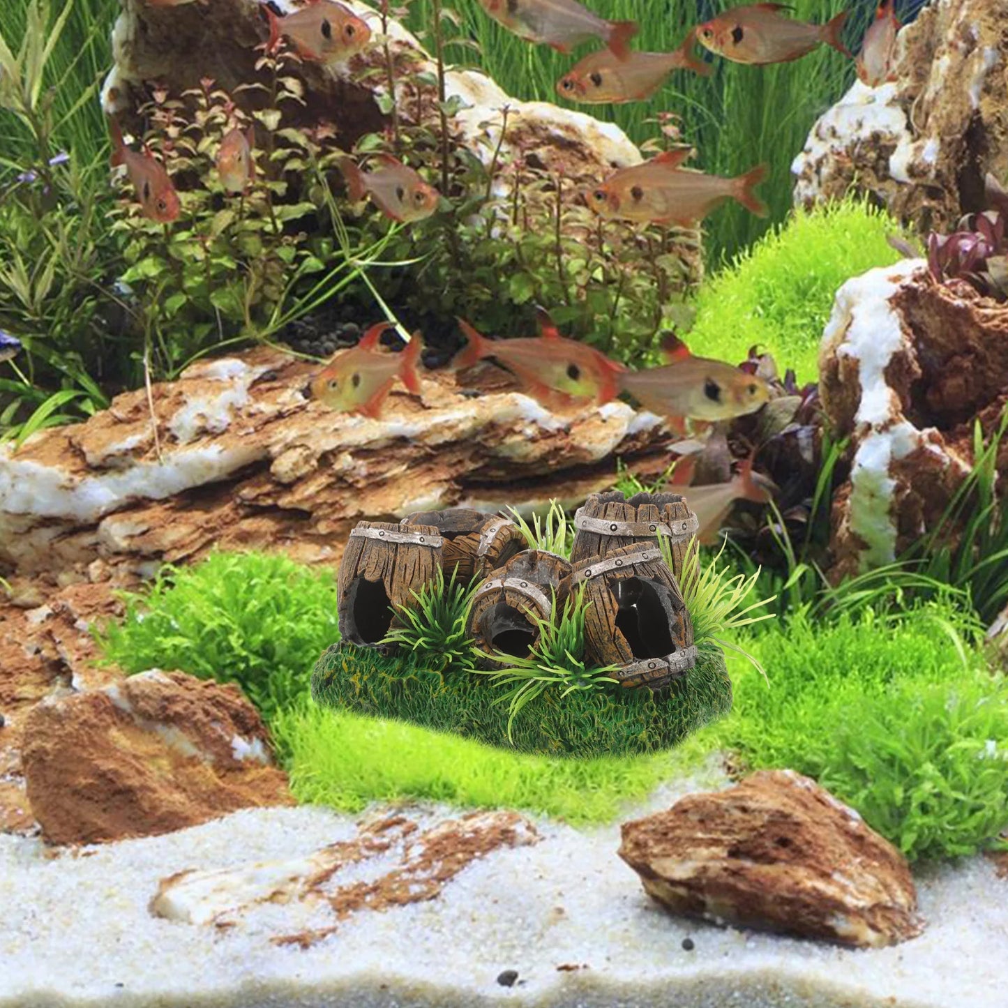 Resin Broken Barrells Aquarium/Terrarium Hideout