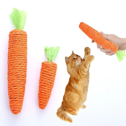 Roped Carrot Scratching/Biting Car Toy with Bell Inside