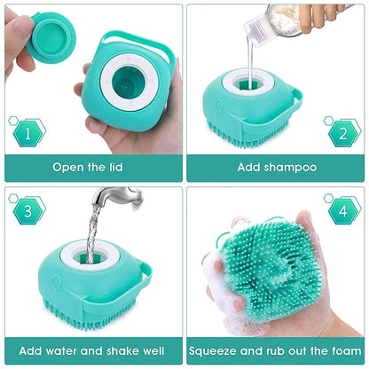 Pet Silicone Shampoo Dispensing Cleaning Brush