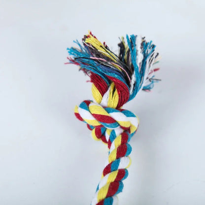 Fun Colorful Interactive Doggy Knotted Hemp Rope Chew Toy