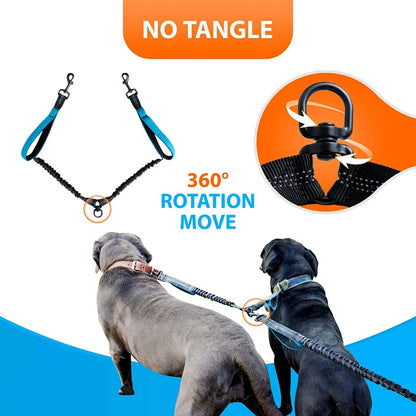 Durable High-Quality Duel Bungee Dog Leash with Comfortable Hands Free Waist Strap