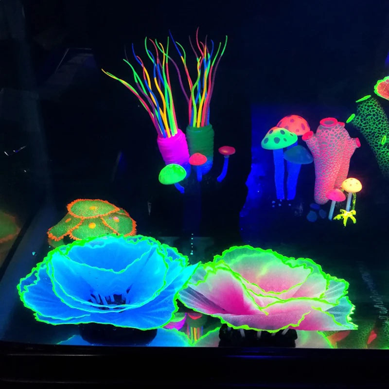 Variety of Colorful Fluorescent Aquarium Landscaping Artificial Coral Decoration