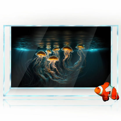 3D Jellyfish Sticker Poster Background Aquarium Decoration