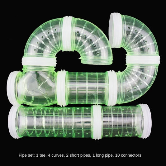 Fun Interactive Small Pet Transparent Breathable Habitat Tunnel