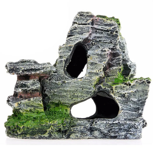 Artificial Mossy Stone Formation Aquarium/Terrarium Hideout