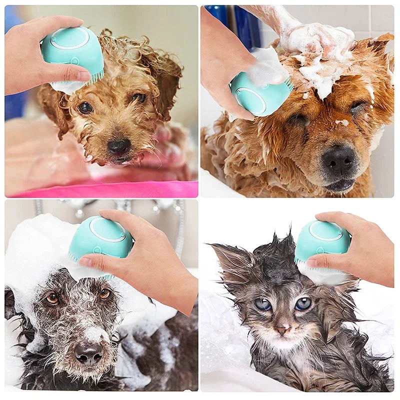 Pet Silicone Shampoo Dispensing Cleaning Brush