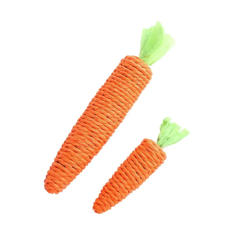 Roped Carrot Scratching/Biting Car Toy with Bell Inside