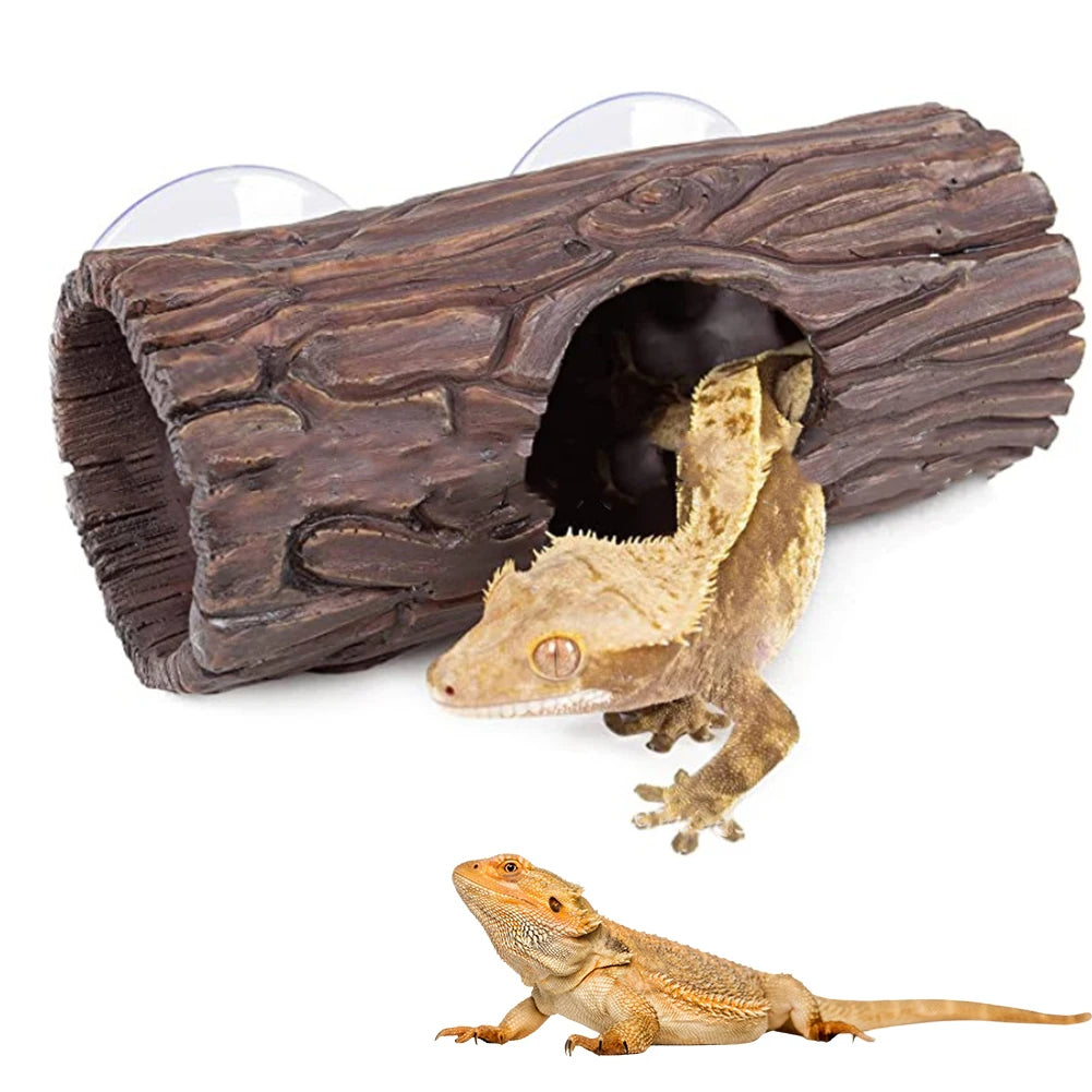 Artificial Realistic Wall-Hanging Aquarium/Terrarium Log Hideout