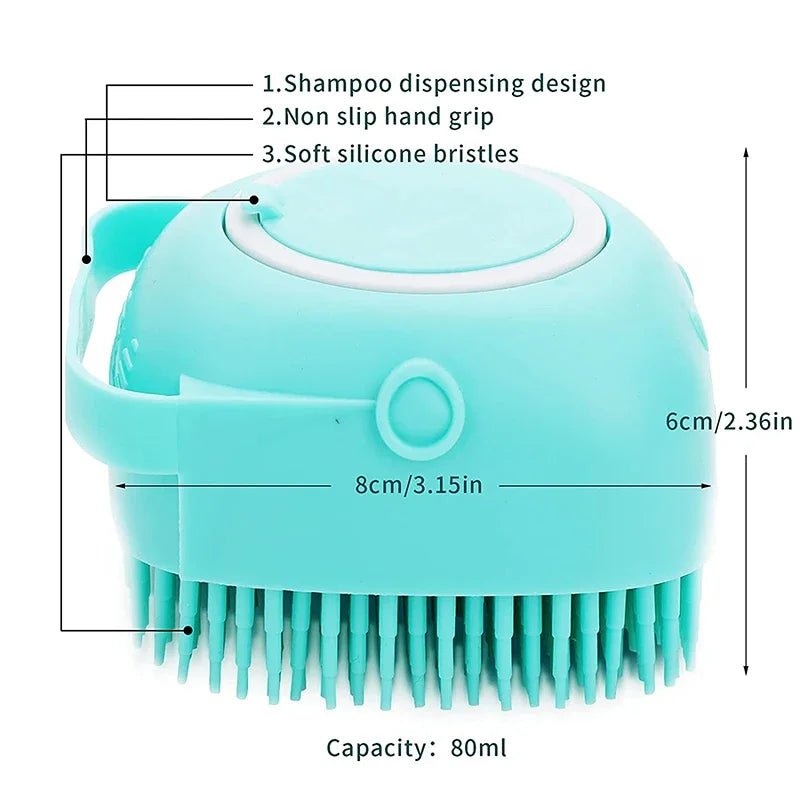 Pet Silicone Shampoo Dispensing Cleaning Brush