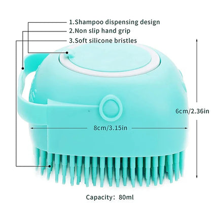 Pet Silicone Shampoo Dispensing Cleaning Brush