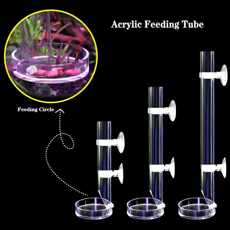 Acrylic Aquarium Pet Feeding Tube & Bowl