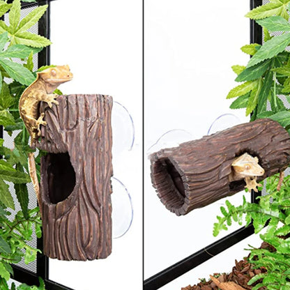 Artificial Realistic Wall-Hanging Aquarium/Terrarium Log Hideout