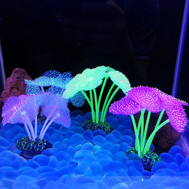 Variety of Colorful Fluorescent Aquarium Landscaping Artificial Coral Decoration