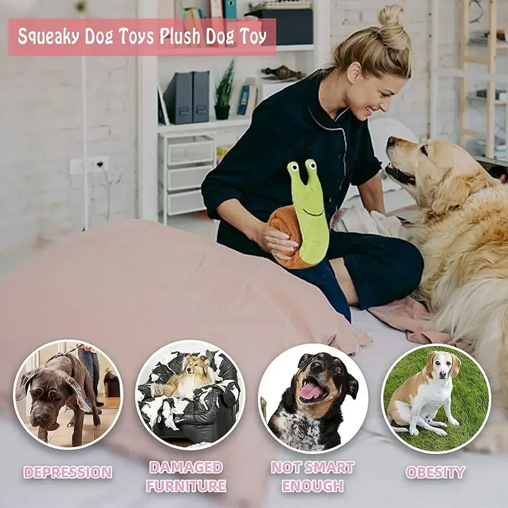 Squeaky Plush Roll-up Dog Treat Puzzle Toy