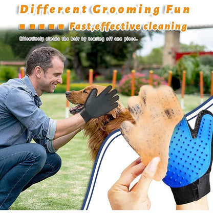 Pet Grooming Brush De-Shedding Gloves