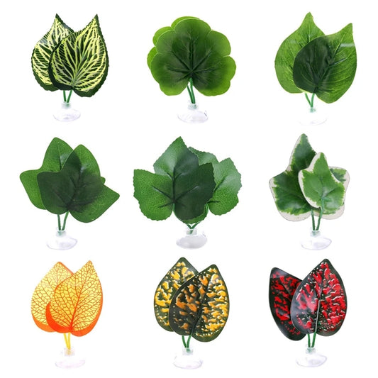 Variety of Suction Cup Artificial Aquarium/Terrarium Decorative Leaves