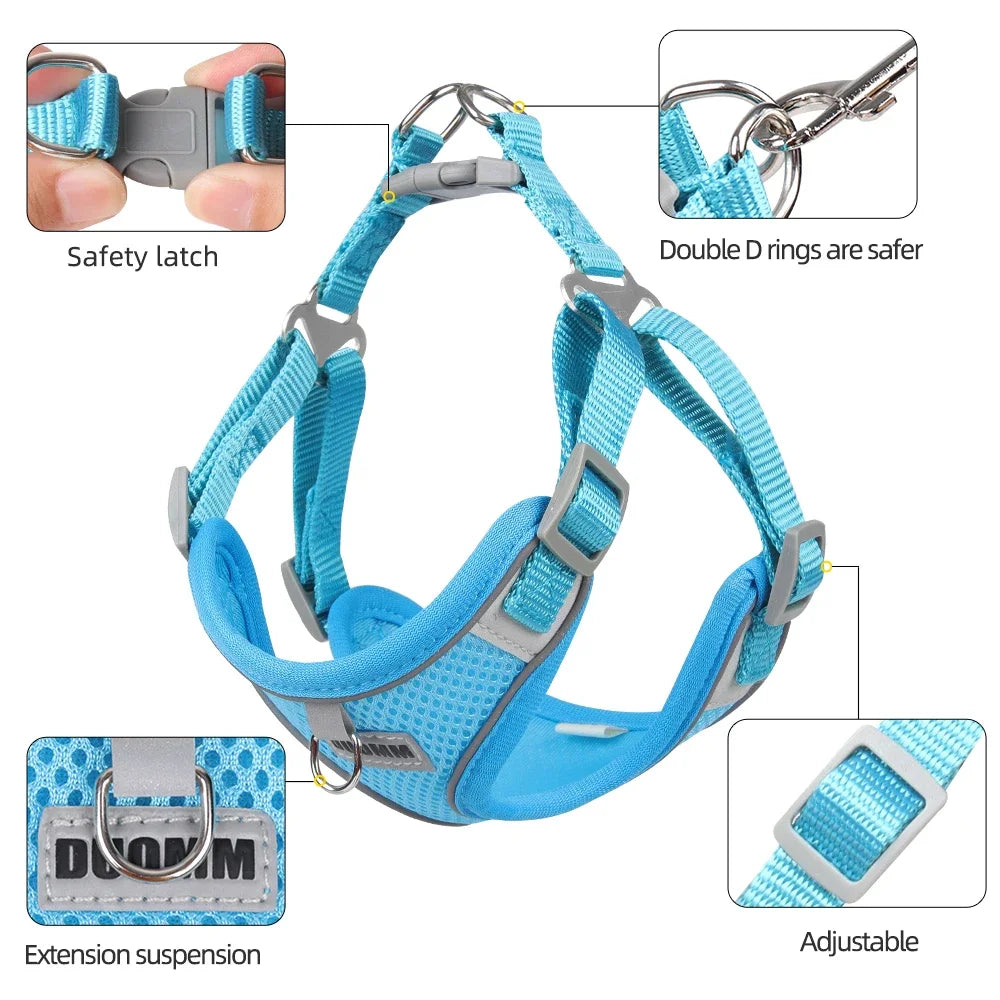 Colorful Reflective Adjustable Dog Harness for Small Dogs/Cats