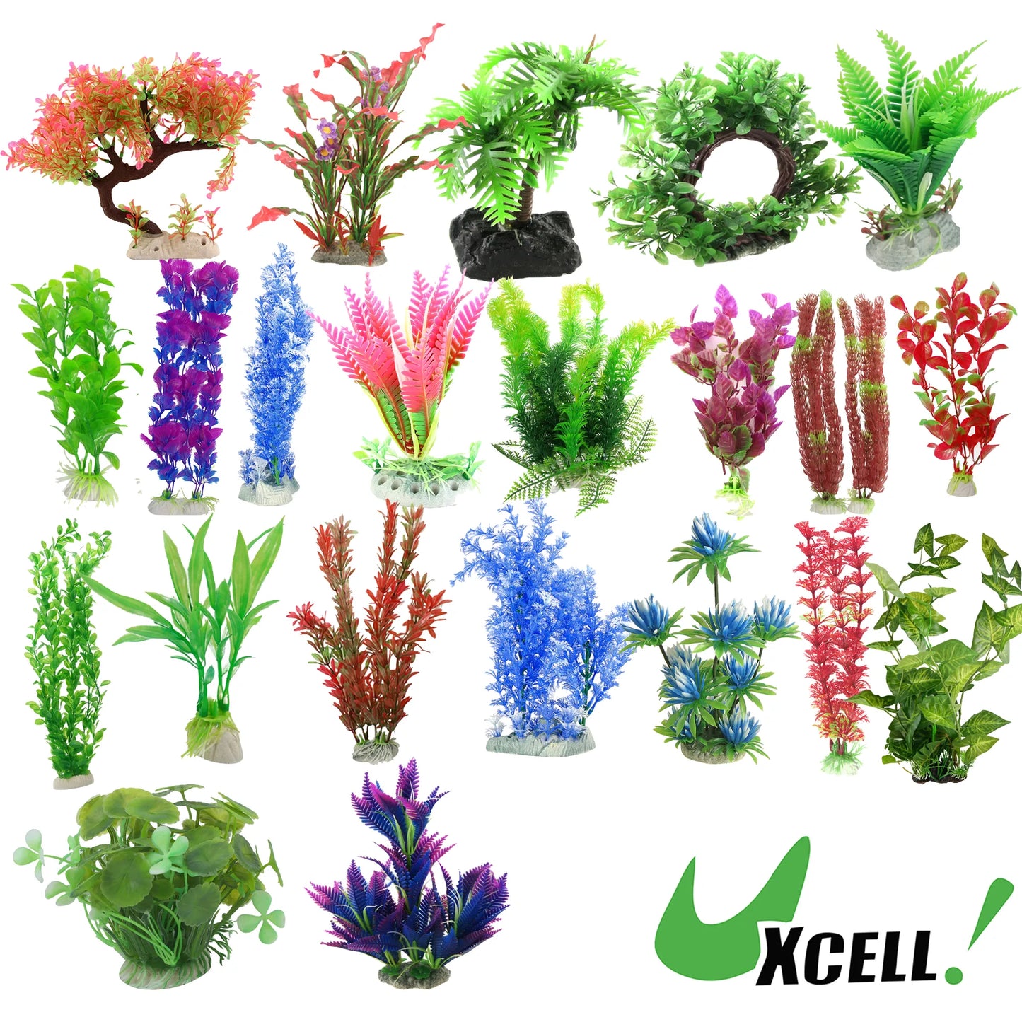 Variety of Colorful Artificial Simulation Aquarium Plants