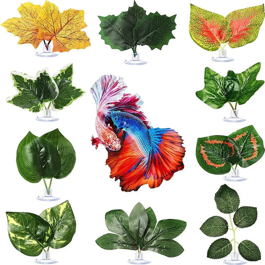 Vibrant Artificial Realistic Aquarium/Terrarium Wall-Hanging Leaf Decoration